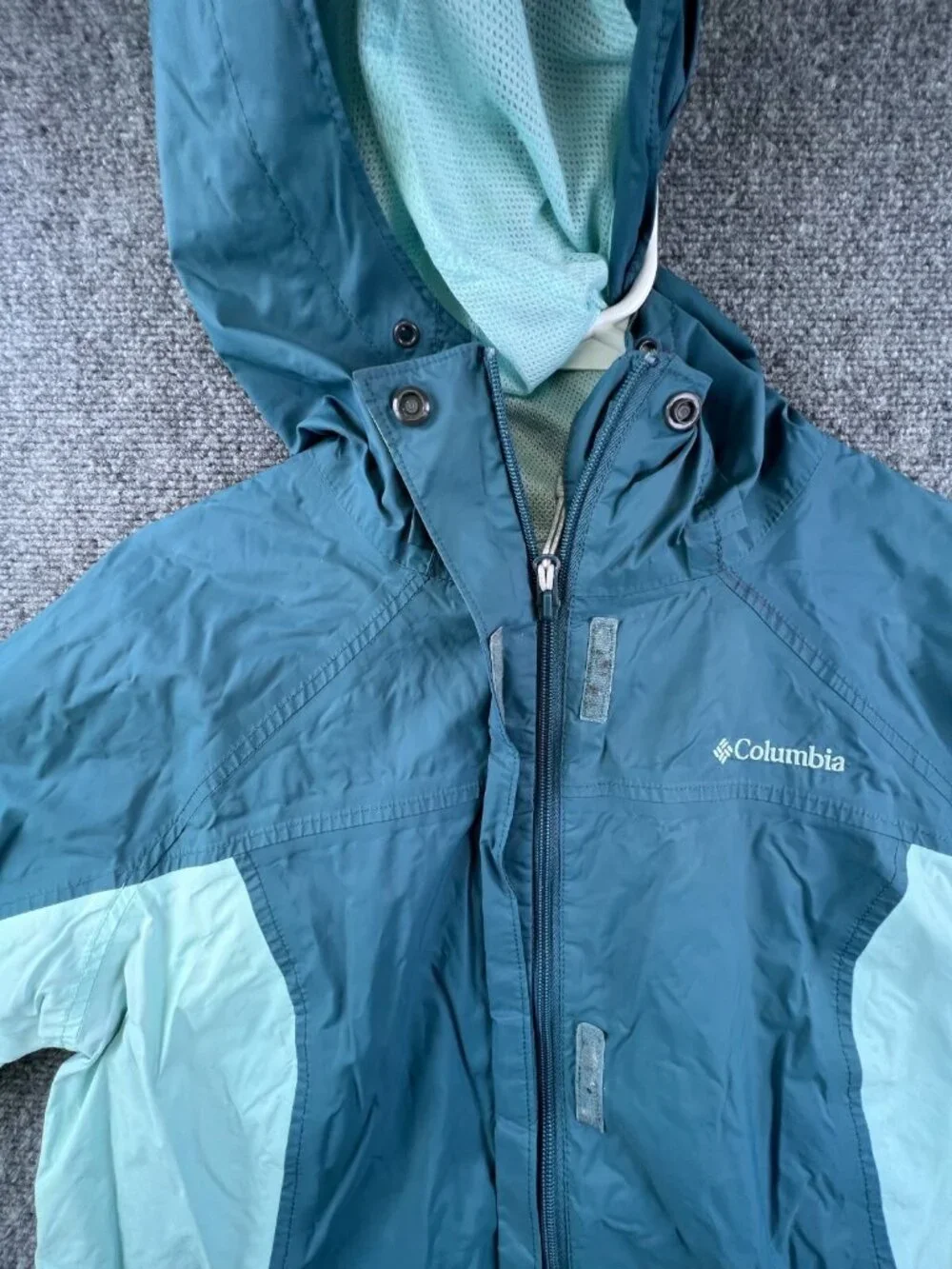 Columbia Sportswear Women Full Zip Up Hooded Jacket Long Sleeve Blue Large ****